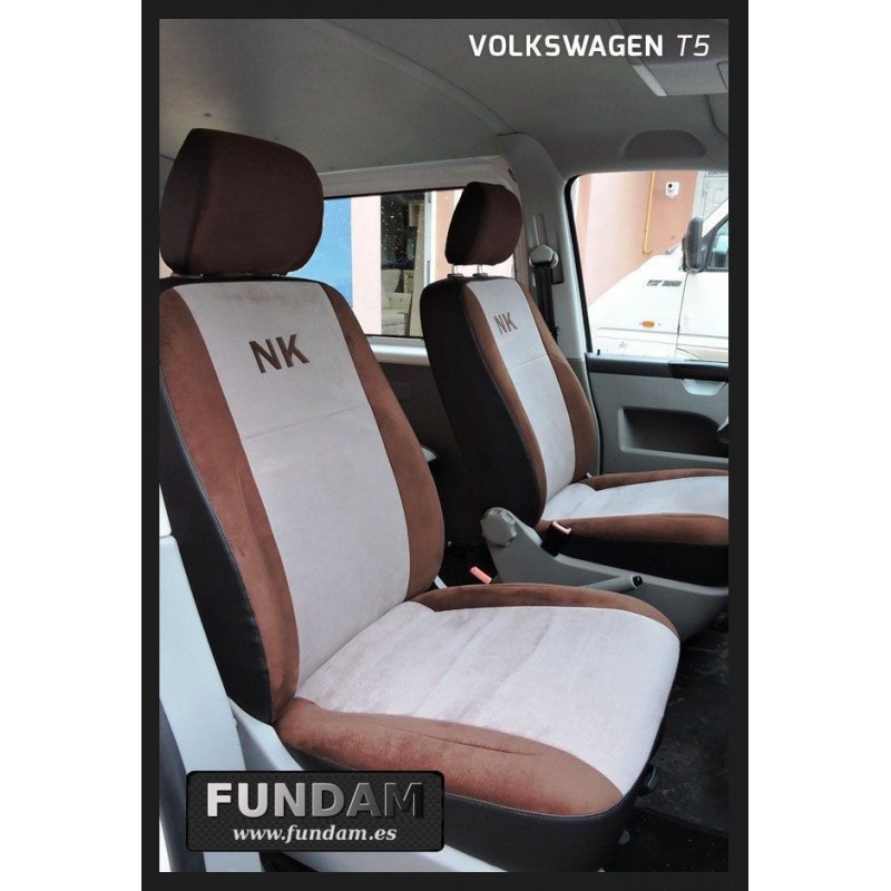 parma/gris Facelift medida fundas para asientos 3er banco VW t5 Transporter/carav 