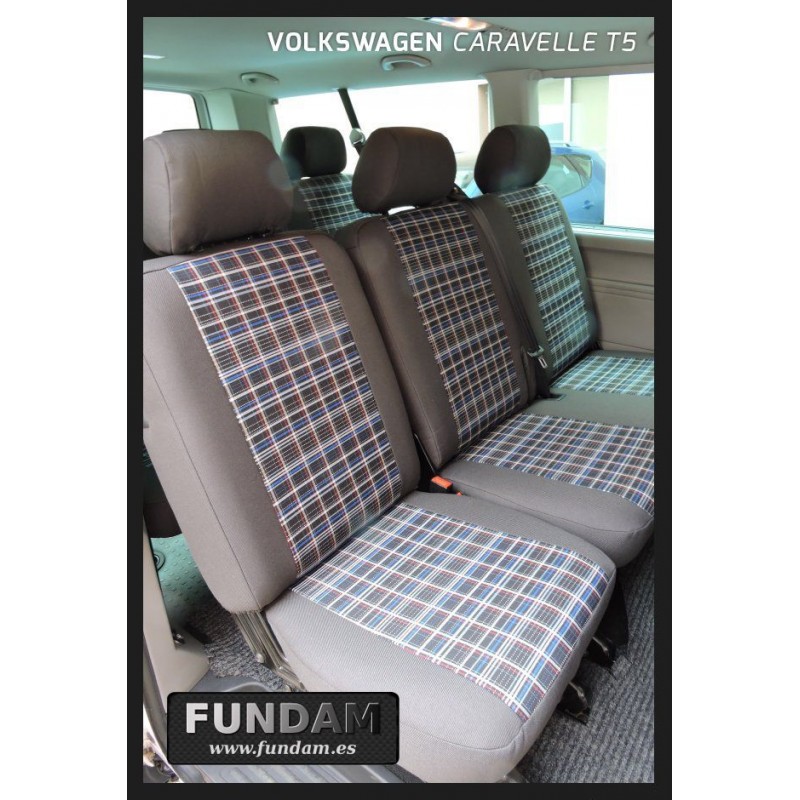 piel sintética/Mokka/SC medida fundas para asientos completo 9 plazas VW t5 Transporter/carav 