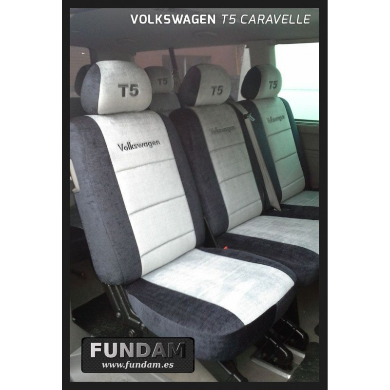 Facelift medida fundas para asientos delantero 3 plazas beige/espresso/br VW t5 Transp./carav 