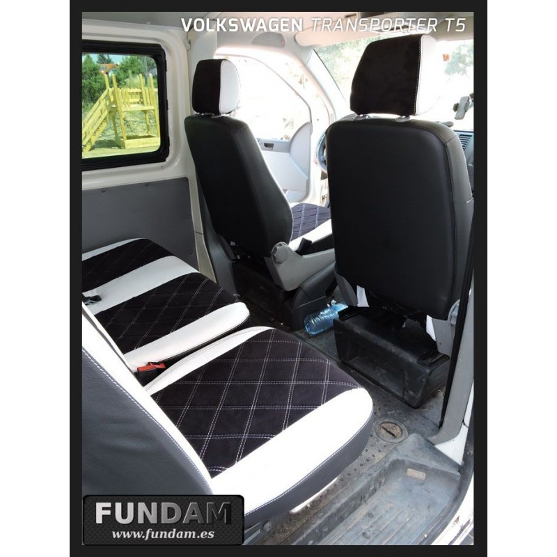 VW t5 Transporter/carav Facelift medida funda del asiento asiento individual gris/gris 