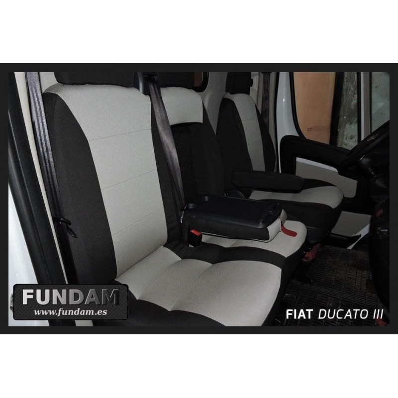 Fundas de asiento a medida Londra gris-claro para FIAT DUCATO (1994-2023)