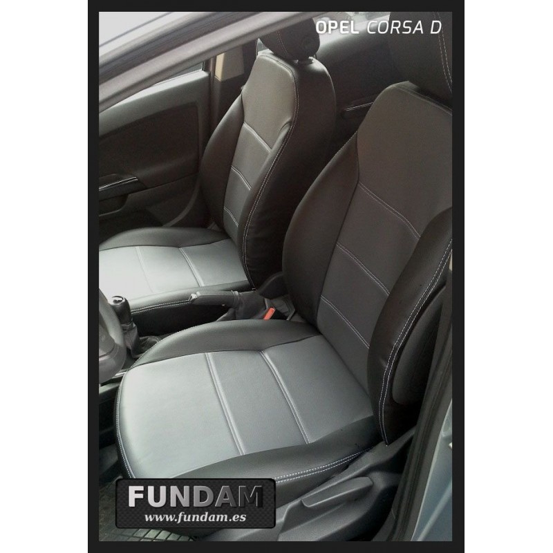  AKSHVA Funda de asiento de coche de 5 asientos, para Vauxhall  Corsa D, asiento delantero y trasero de cuero para todo tipo de clima,  transpirable, resistente al desgaste, impermeable (color 